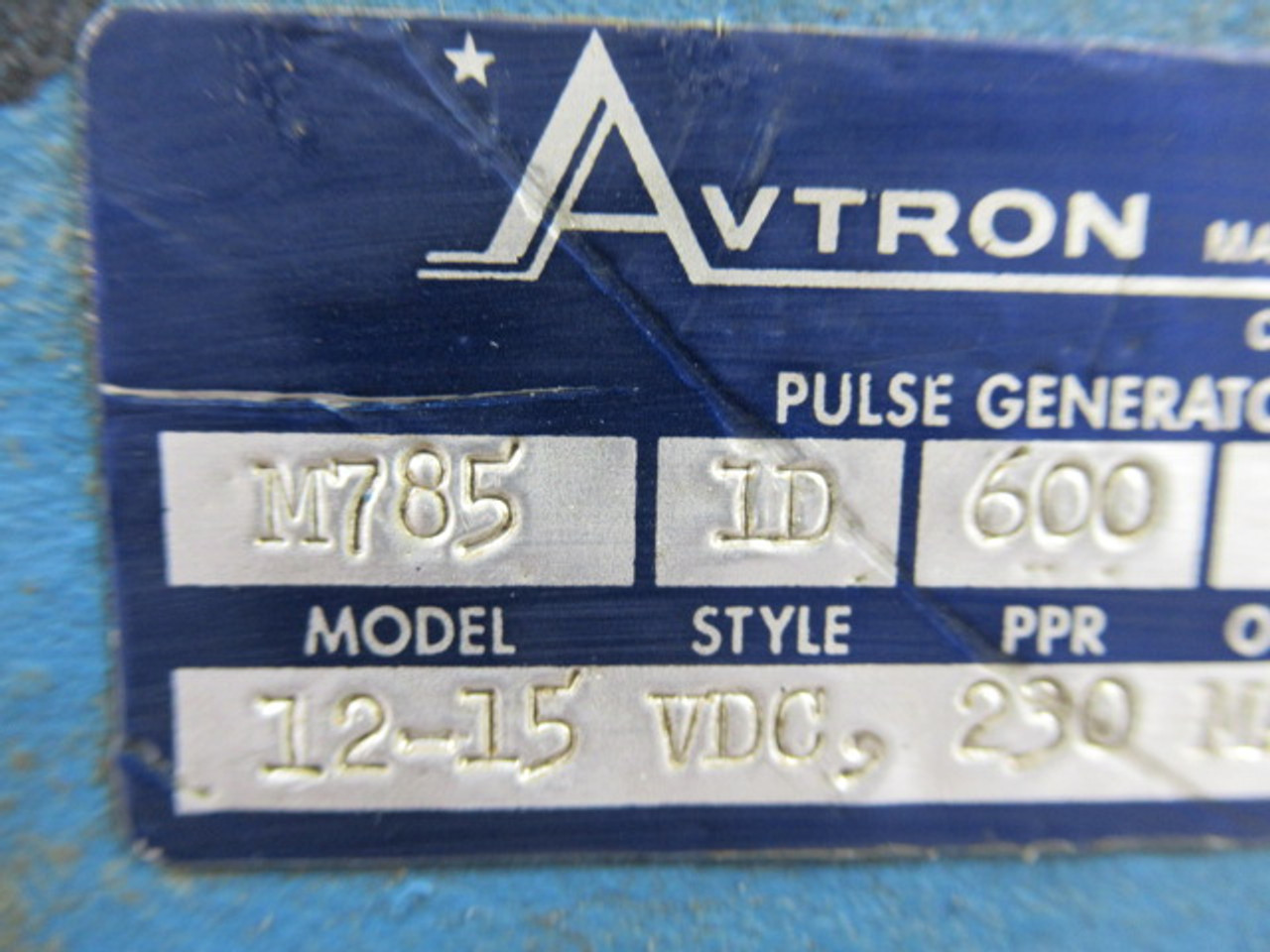 Avtron M785 Blue Pulse Generator Style 1D PPR 600 Rev-AD Option BC USED