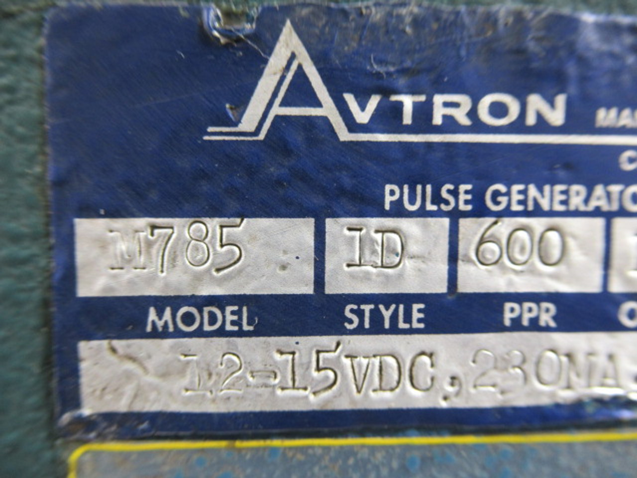 Avtron M785 Green Pulse Generator Style 1D PPR 600 Rev-AD Option BC USED