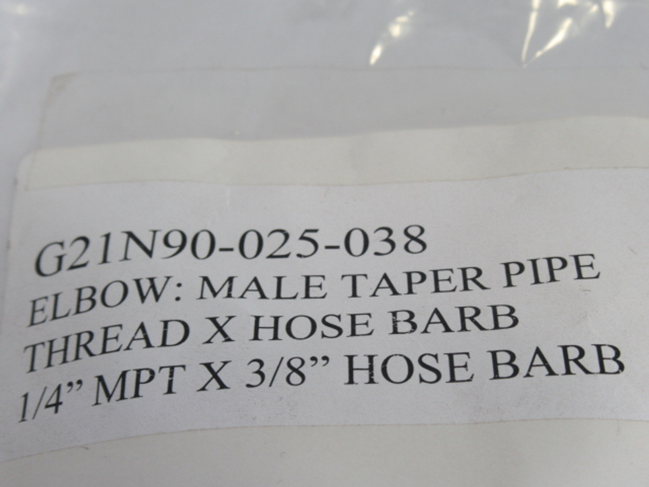 Green Line G21N90-025-038 Male Taper Elbow 1/4"MPTx3/8"BARB Lot of 12  NOP