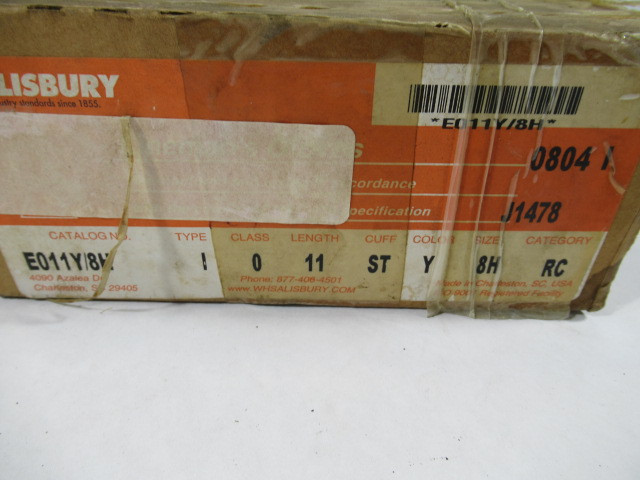 Salisbury E011Y/8H Linesman Gloves Yellow Type I 11 Length 8H Size ! NEW !
