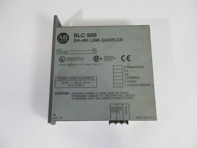 Allen-Bradley 1747-AIC SLC 500 Link Controller Ser B *Broken Mount* USED