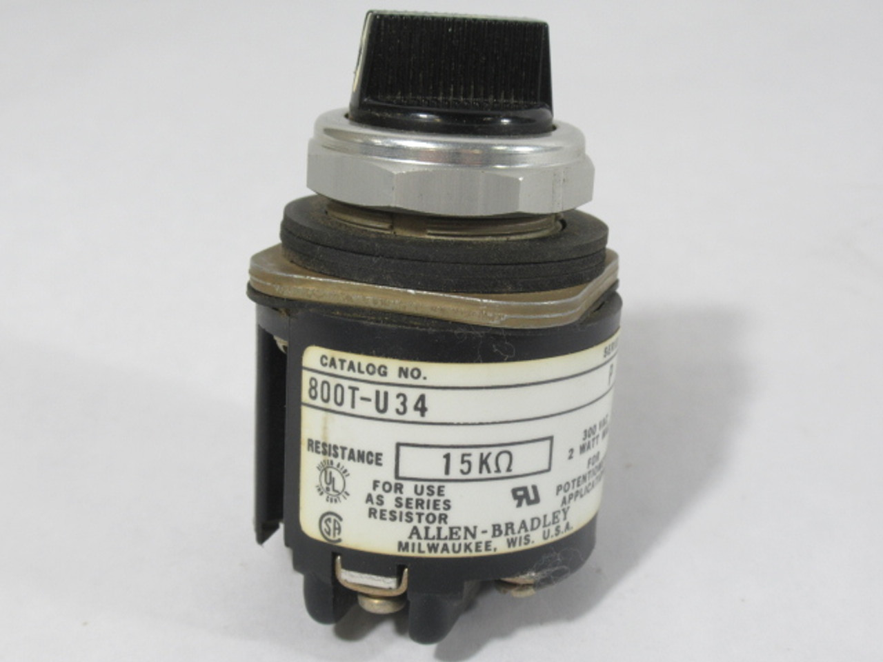 Allen-Bradley 800T-U34 Potentiometer Selector Switch Ser P 300Vac 2W USED