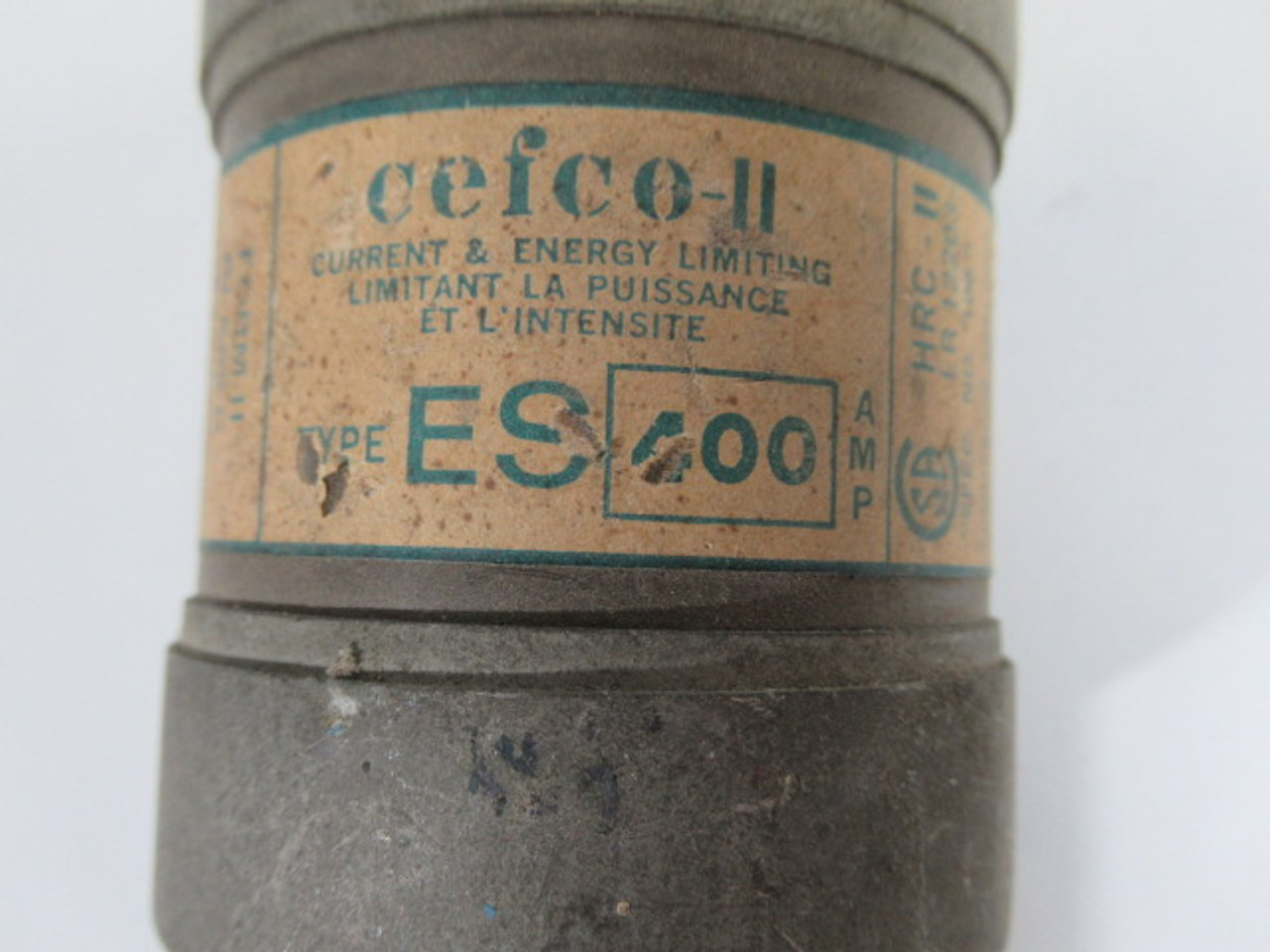 Cefco ES400 Current & Energy Limiting Fuse 400Amp 600V USED