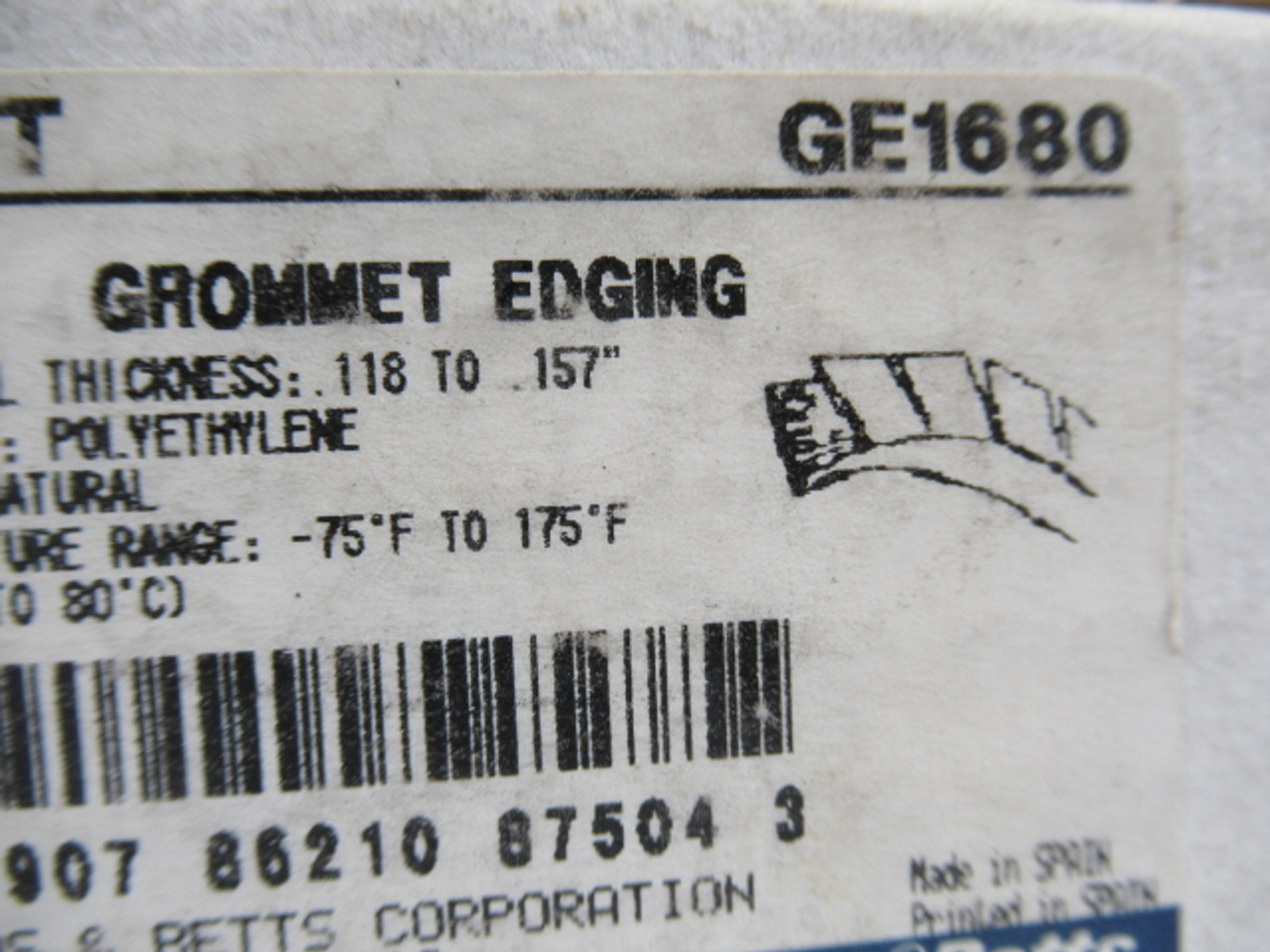 Thomas & Betts GE1680 Grommet Edging For Panel Thickness .118-.157" ! NOP !