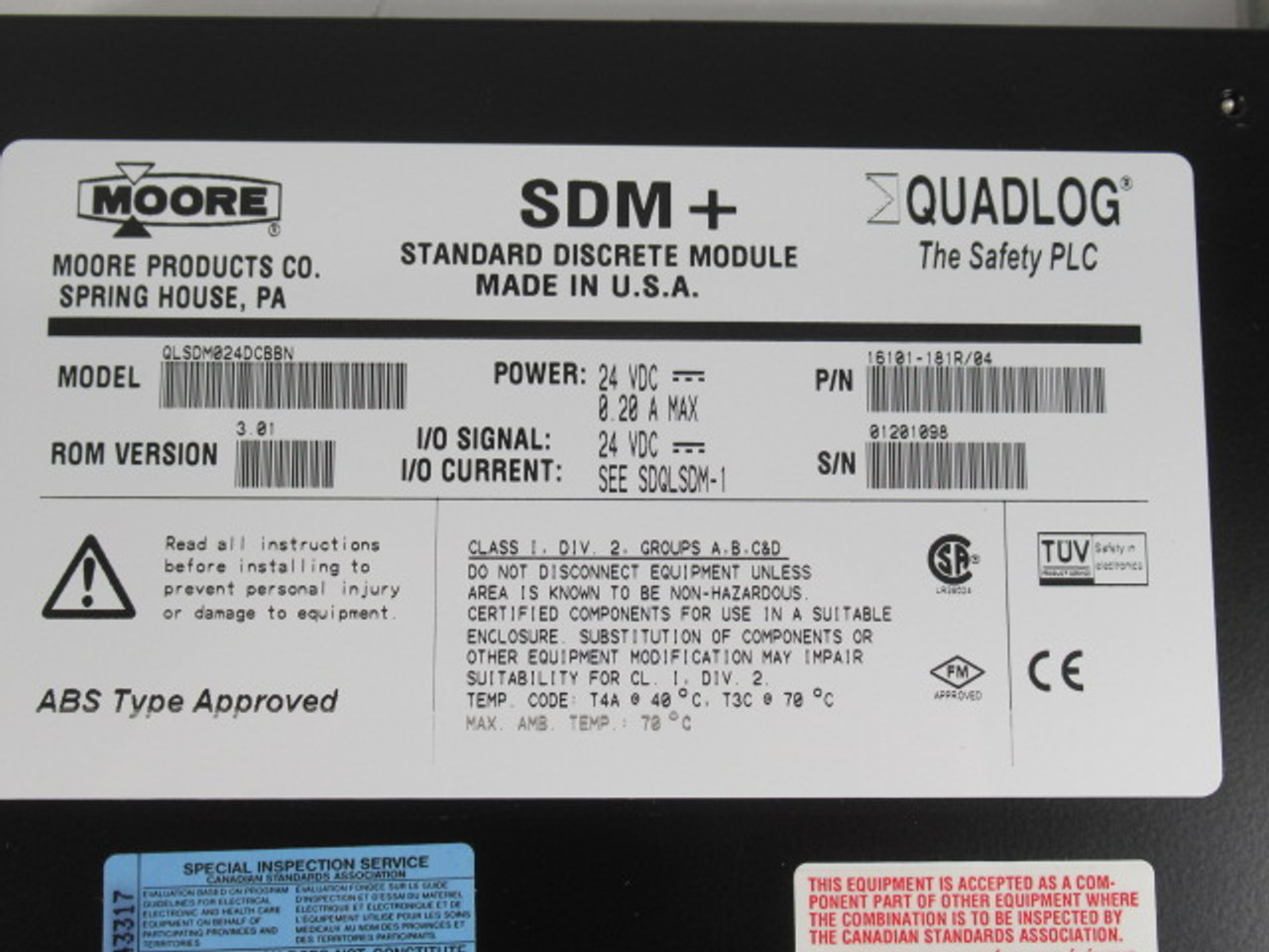Moore QLSDM024DCBBN Standard Discrete Module 24VDC 0.20A ! NEW !