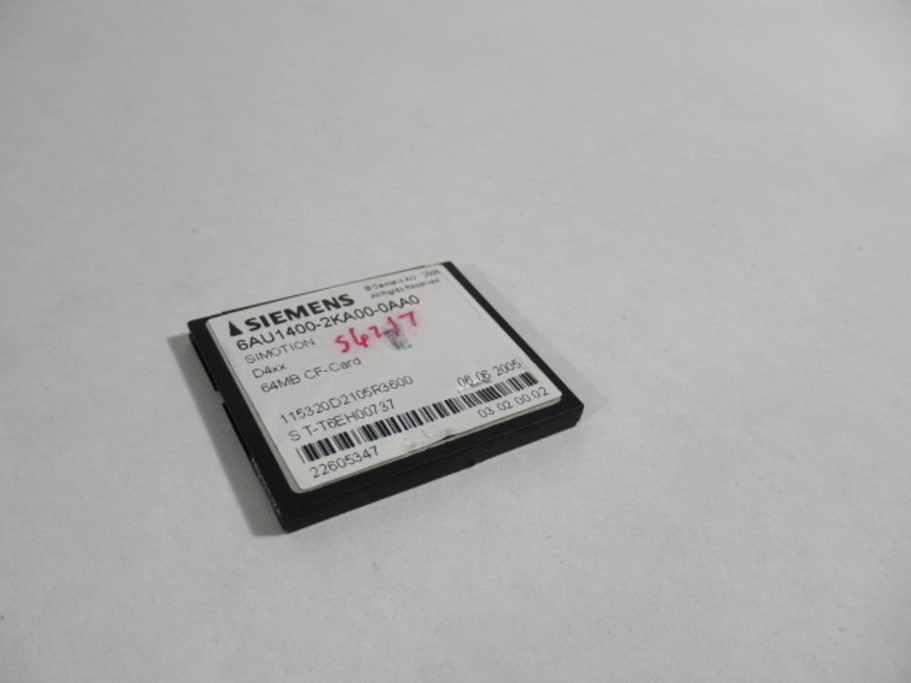 Siemens 6AU1400-2KA00-0AA0 Compact Flash Card 64MB USED