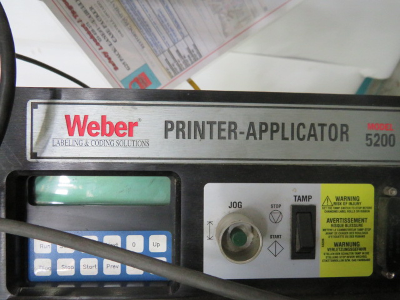 Weber W5200v2 Industrial Label Printer Applicator 115V 5A 1Ph 60Hz USED