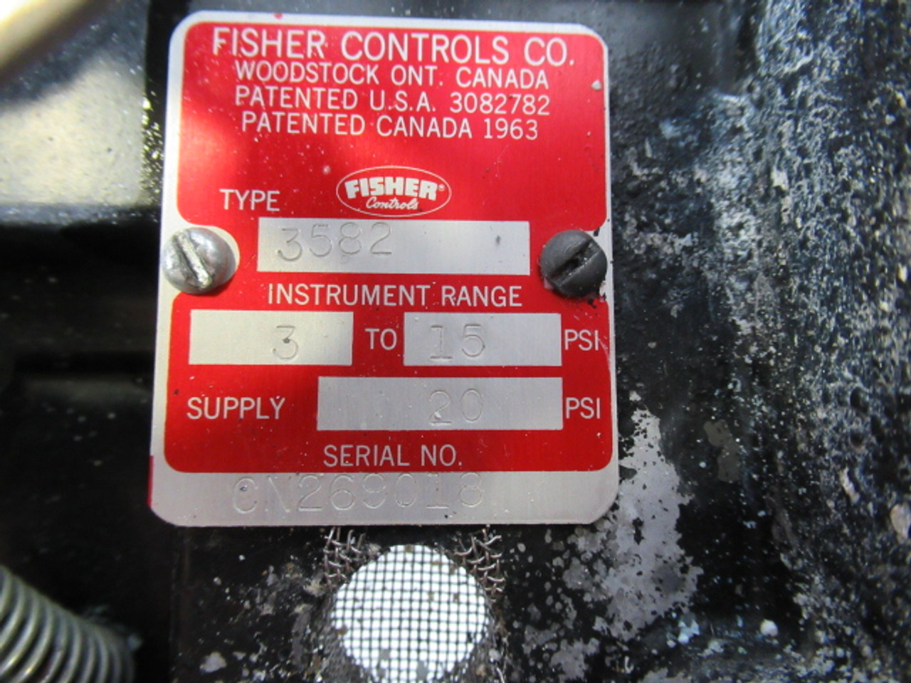 Fisher Controls 3582 Pneumatic Positioner 3-15PSI Range 20PSI Supply USED
