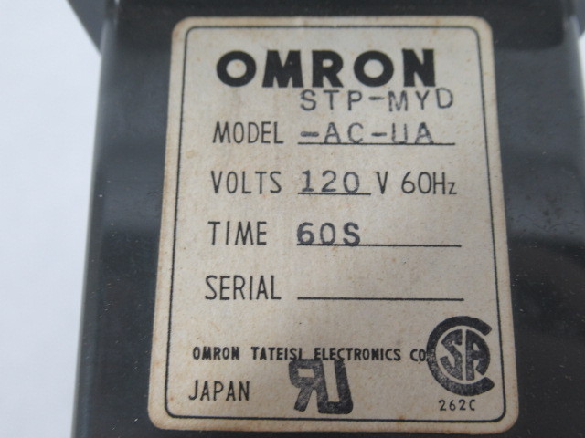 Omron STP-MYD-AC-UA Time Delay Contact 120V 60Hz 0-60 Seconds USED