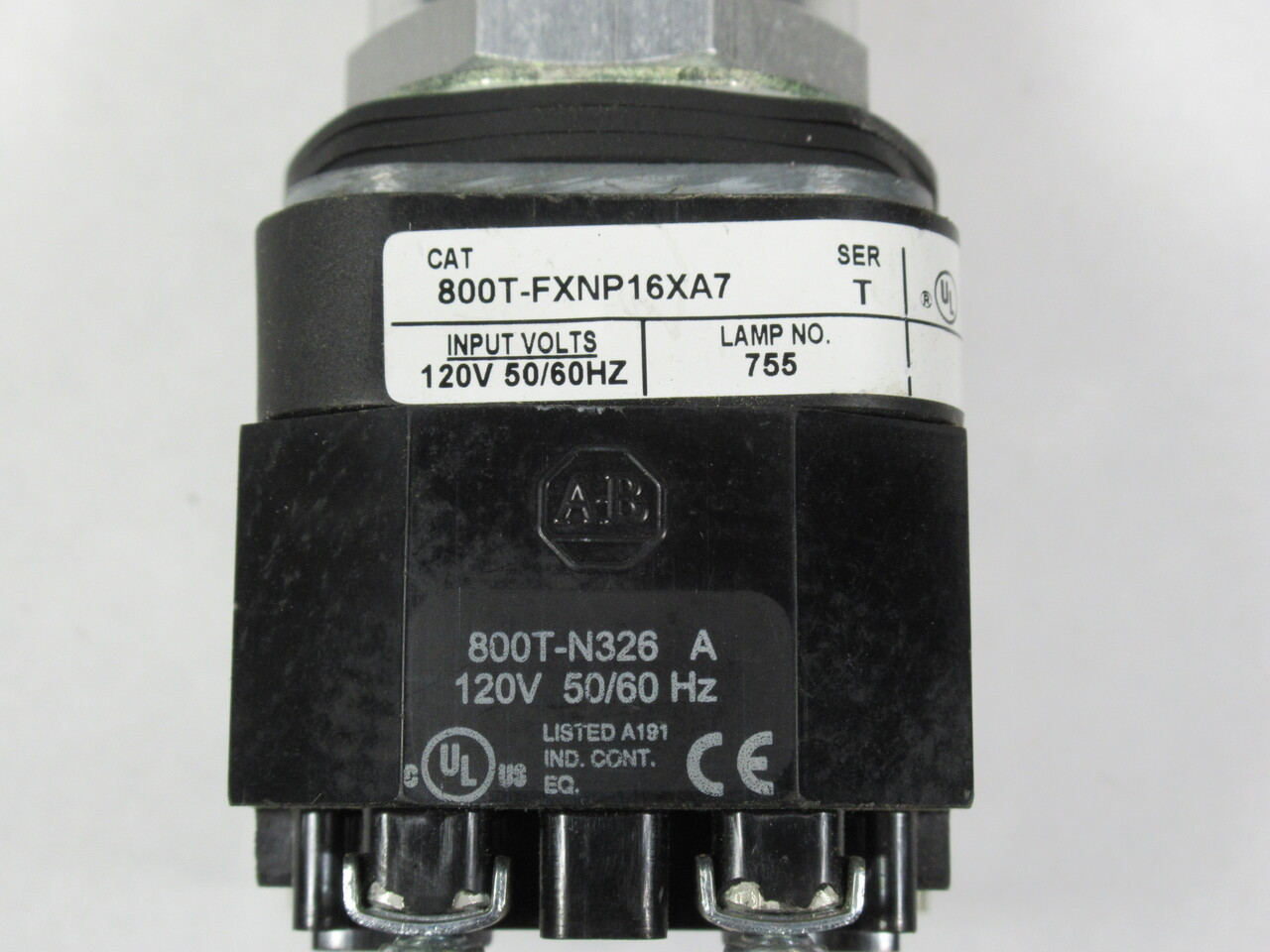 Allen-Bradley 800T-FXNP16AA7 Ser T 3-Pos Push-Pull Device Amber 1NCLB 1NC USED