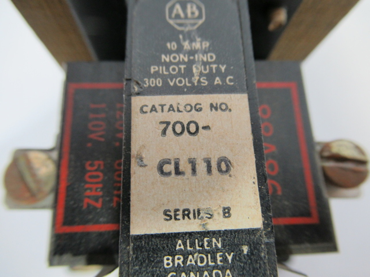 Allen-Bradley 700-CL110 Control Relay 10A 300VAC Coil 110/120V 50/60Hz USED