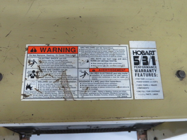 Hobart EXCEL-ARC 6045 CV Constant Voltage DC Welder 220/230/460/575V USED