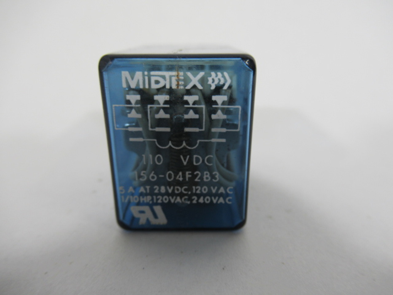 Midtex 156-04F2B3 Relay 14 Blade 110VDC 5A USED