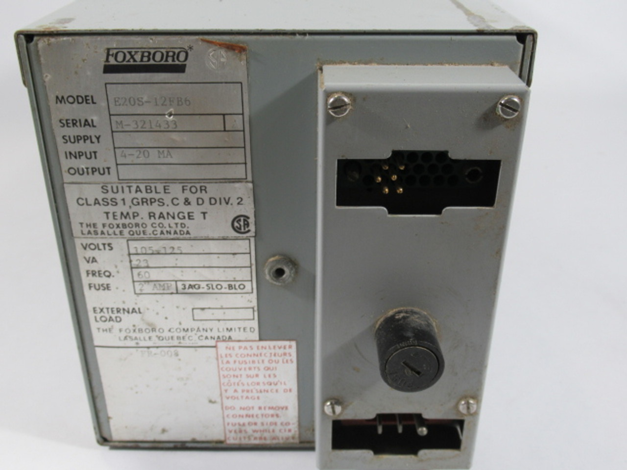 Foxboro E20S-I2FB6 Recorder Input 4-20Ma 105-125V 23VA 60Hz USED