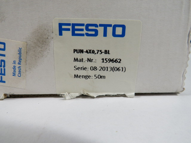 Festo PUN-4X0,75-BL 159662 Pneumatic Plastic Tubing 4mm OD 43.5m