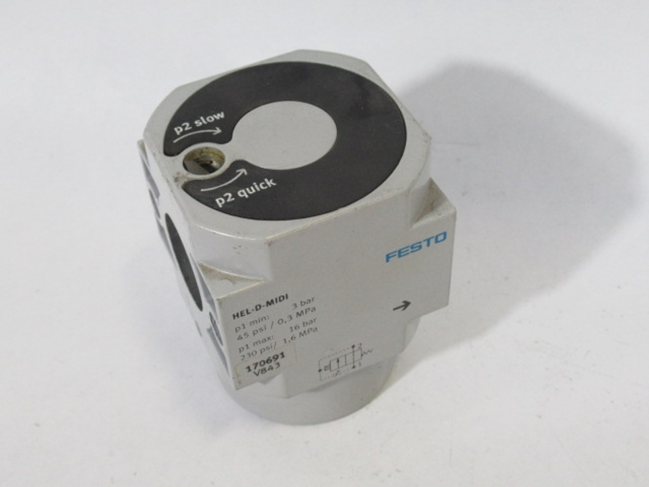 Festo 170691 HEL-D-MIDI Flat Top Soft Start Valve 3-16 bar 45-230 psi USED