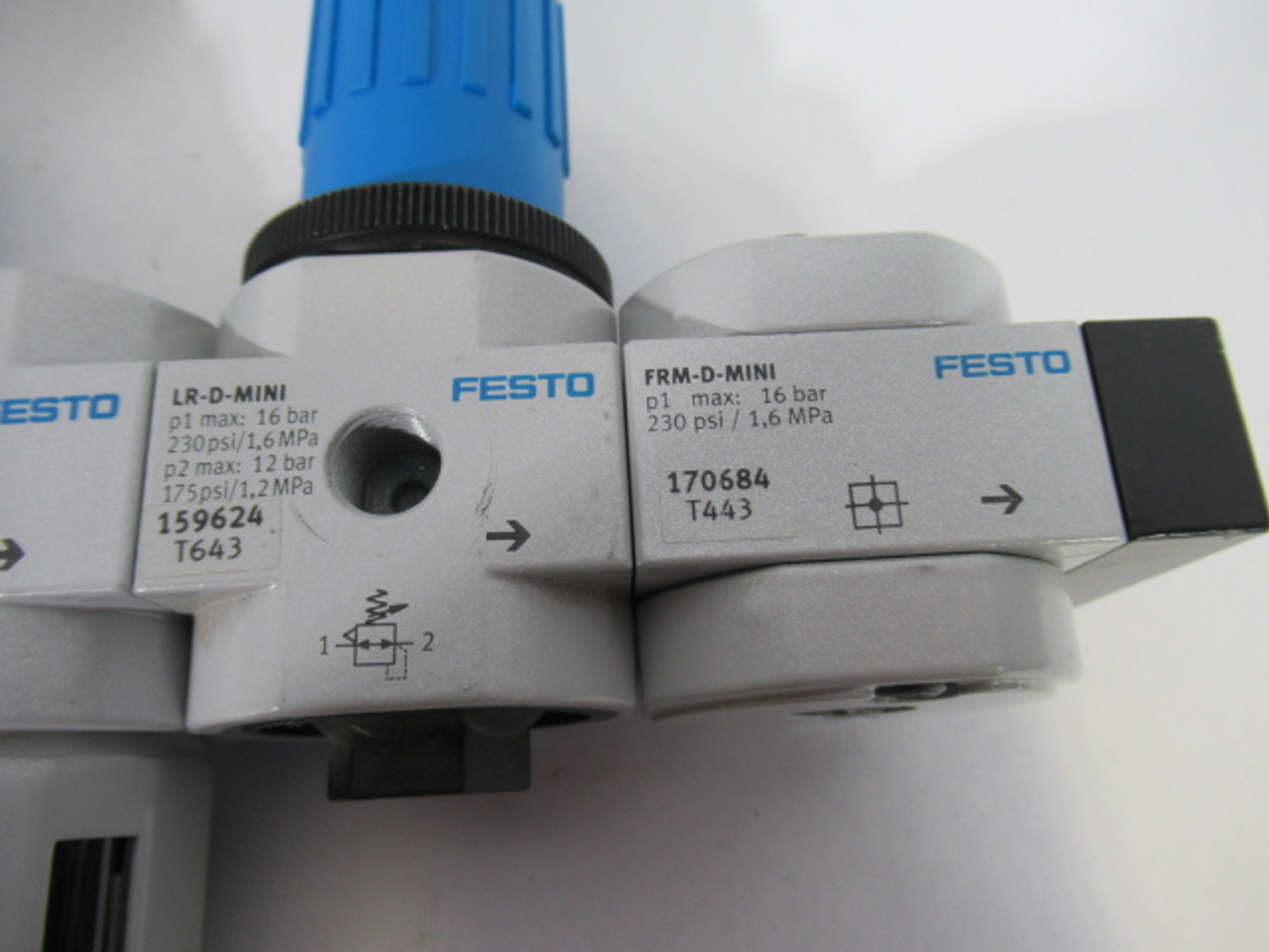 Festo 192551 LF-D-MINI Filter Assembly 16 bar 230 psi 1.6 MPa USED