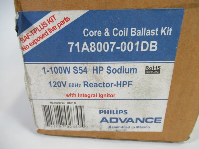 Philips Advance 71A8007-001DB Core & Coil Ballast Kit 1-100W S54 ! NEW !