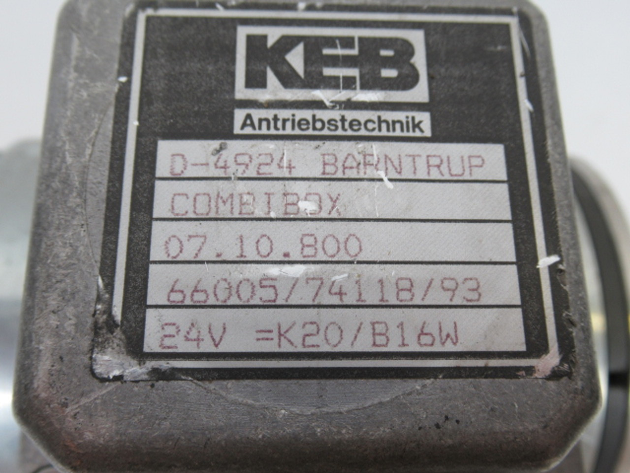 KEB 07.18.800 Combibox Brake Clutch 24V 16W 1/2" Diameter Shafts USED