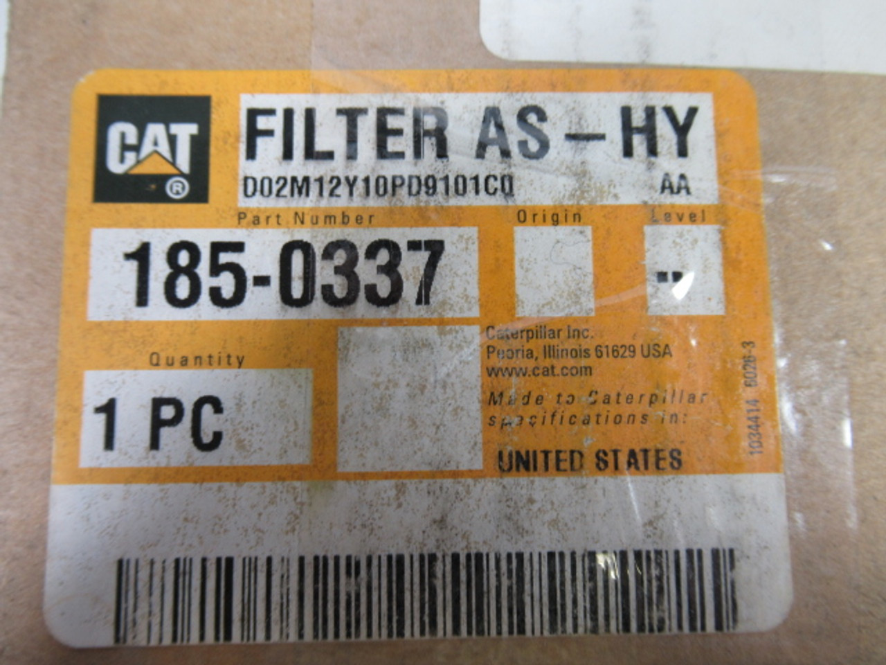 Cat 185-0337 Hydraulic Oil Filter Advanced Efficiency 2"OD 1"ID ! NEW !