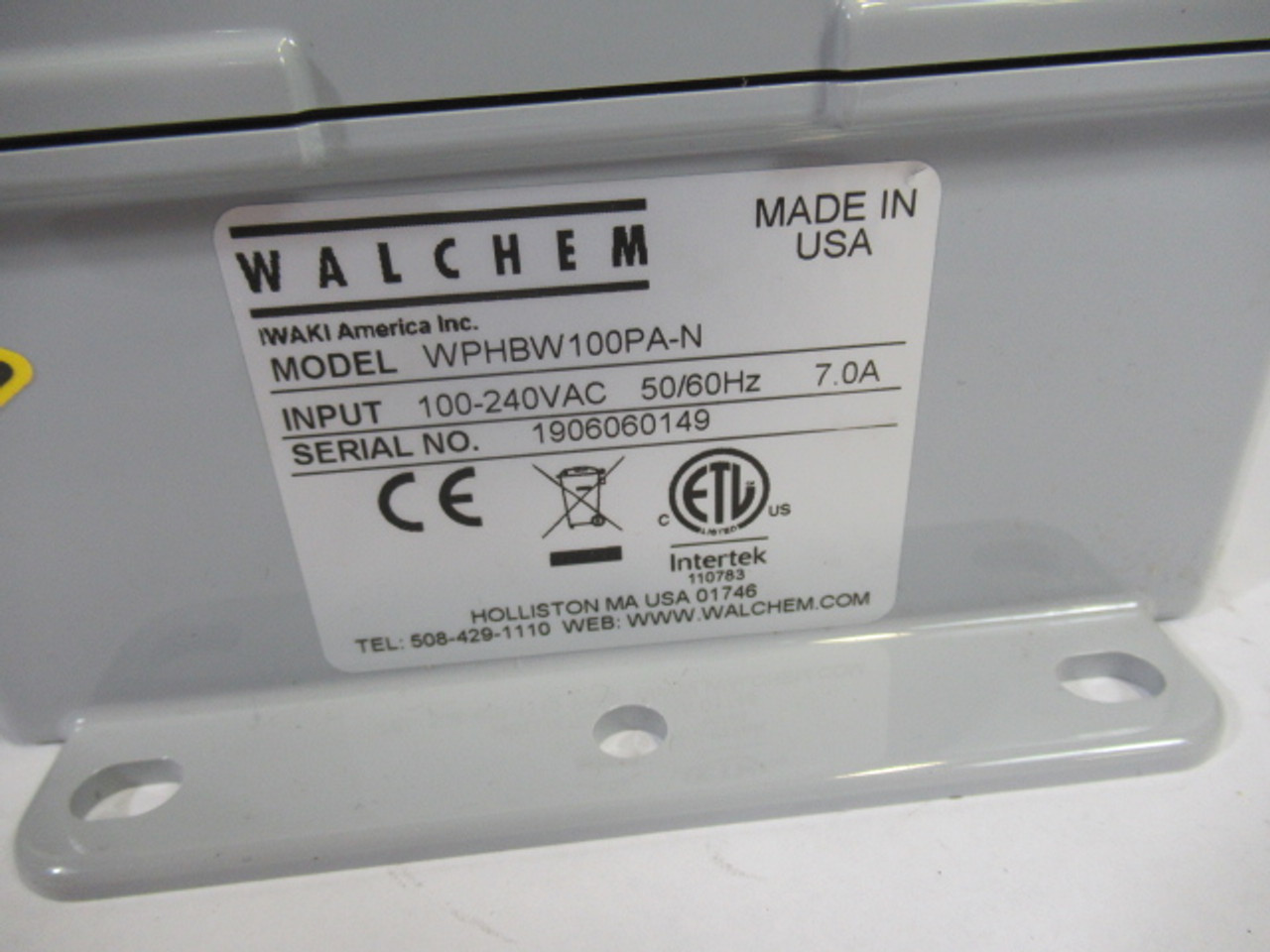 Walchem WPHBW100PA-N Disinfection Flow Controller 100-240VAC 50/60Hz USED