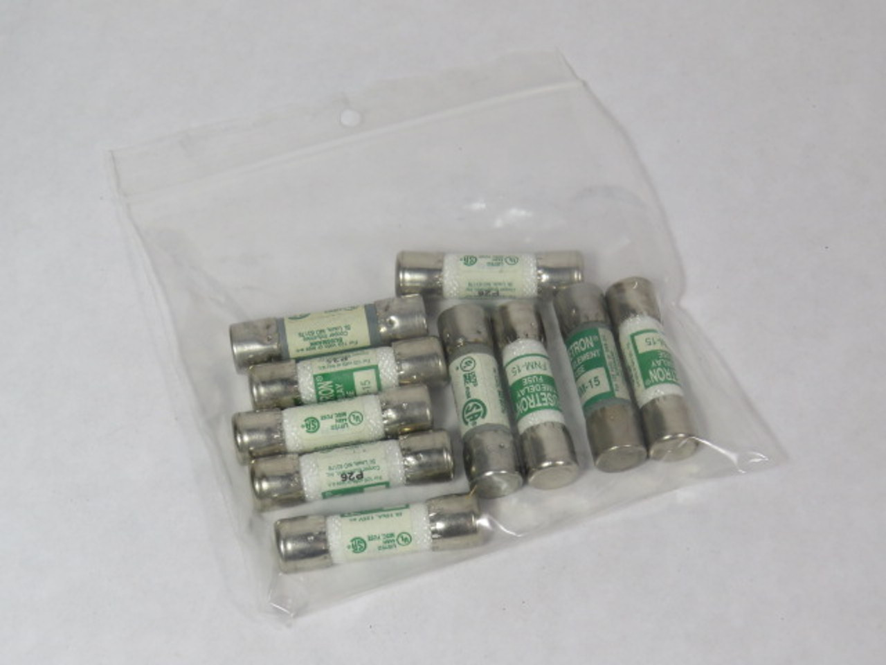 Fusetron FNM-15 Time Delay Fuse 15A 125V Lot of 10 USED