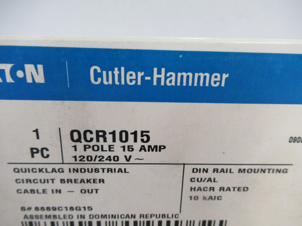 Cutler-Hammer QCR1015 Circuit Breaker 15A 120/240VAC 1 Pole ! NEW !