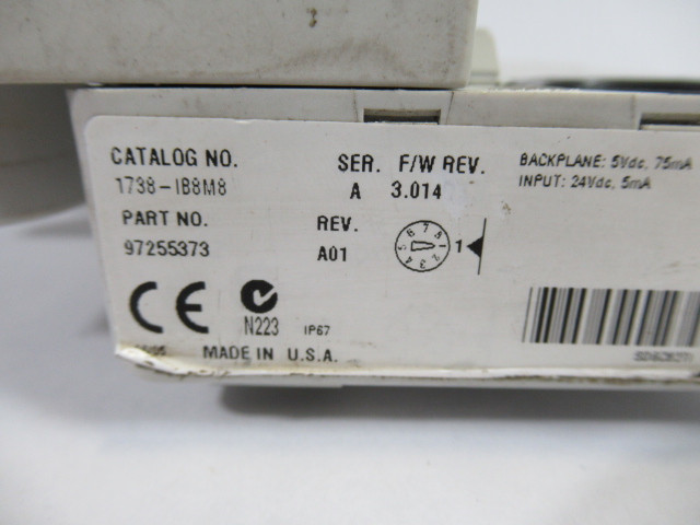 Allen-Bradley 1738-IB8M8 Digital Input Module Ser A Rev A01 24VDC USED
