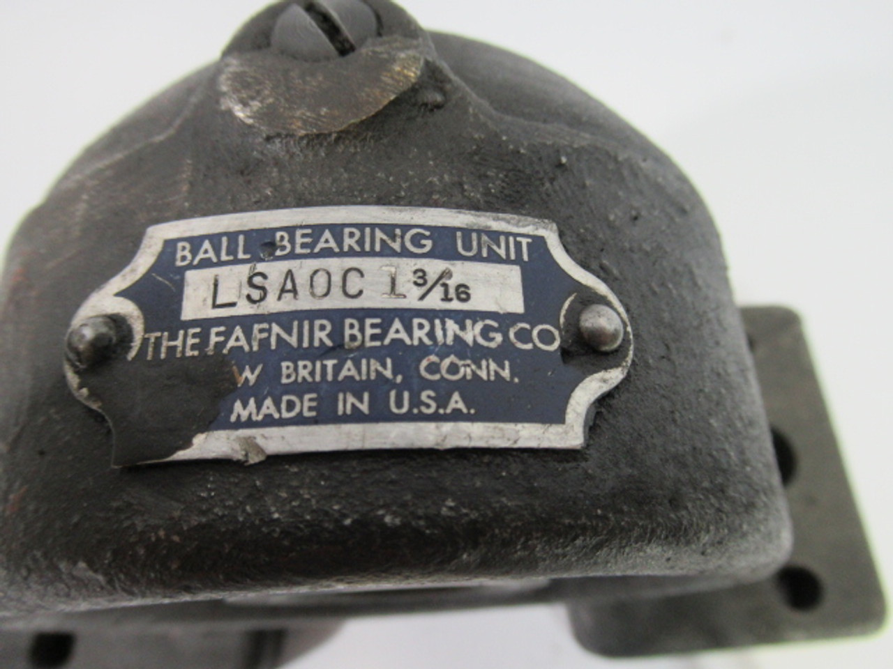 Fafnir LSAOC-1-3/16 Pillow Block Bearing Unit 1-3/16 6 Bolt Iron USED