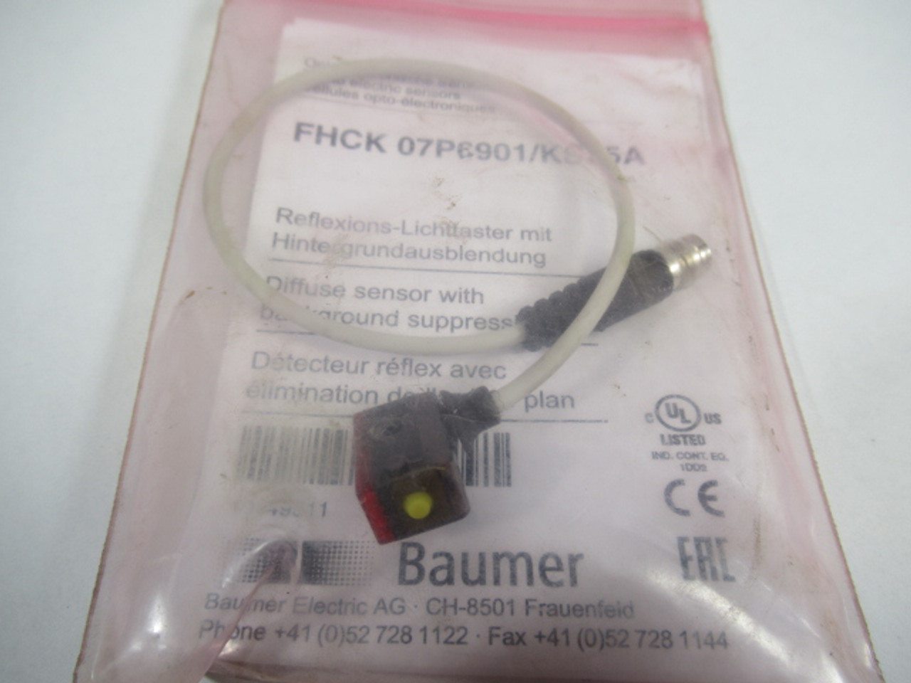 Baumer FHCK-07P6901/KS35A Diffuse Sensor 10-60mm ! NWB !