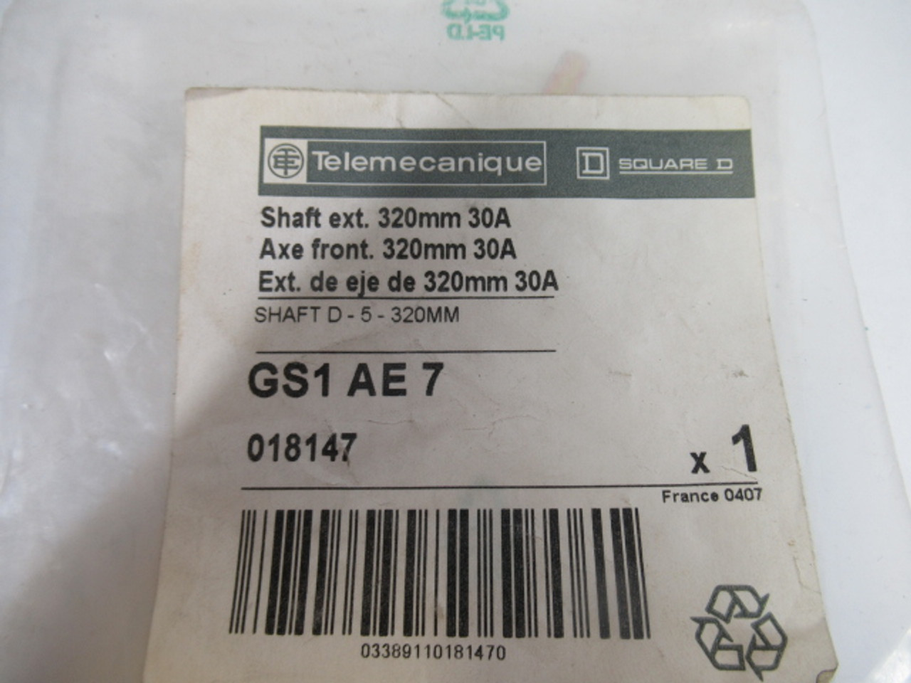 Telemecanique GS1AE7 Disconnect Shaft 30A 320mm ! NWB !