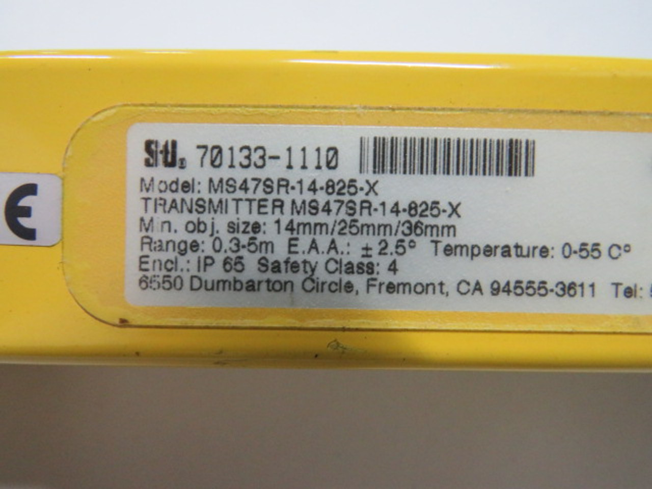 STI MS47SR-14-825-X Light Curtain Transmitter 0.3-5m Range USED