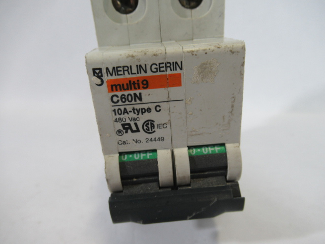 Merlin Gerin 24449 C60N-C10A Circuit Breaker 10A 480VAC 2P USED