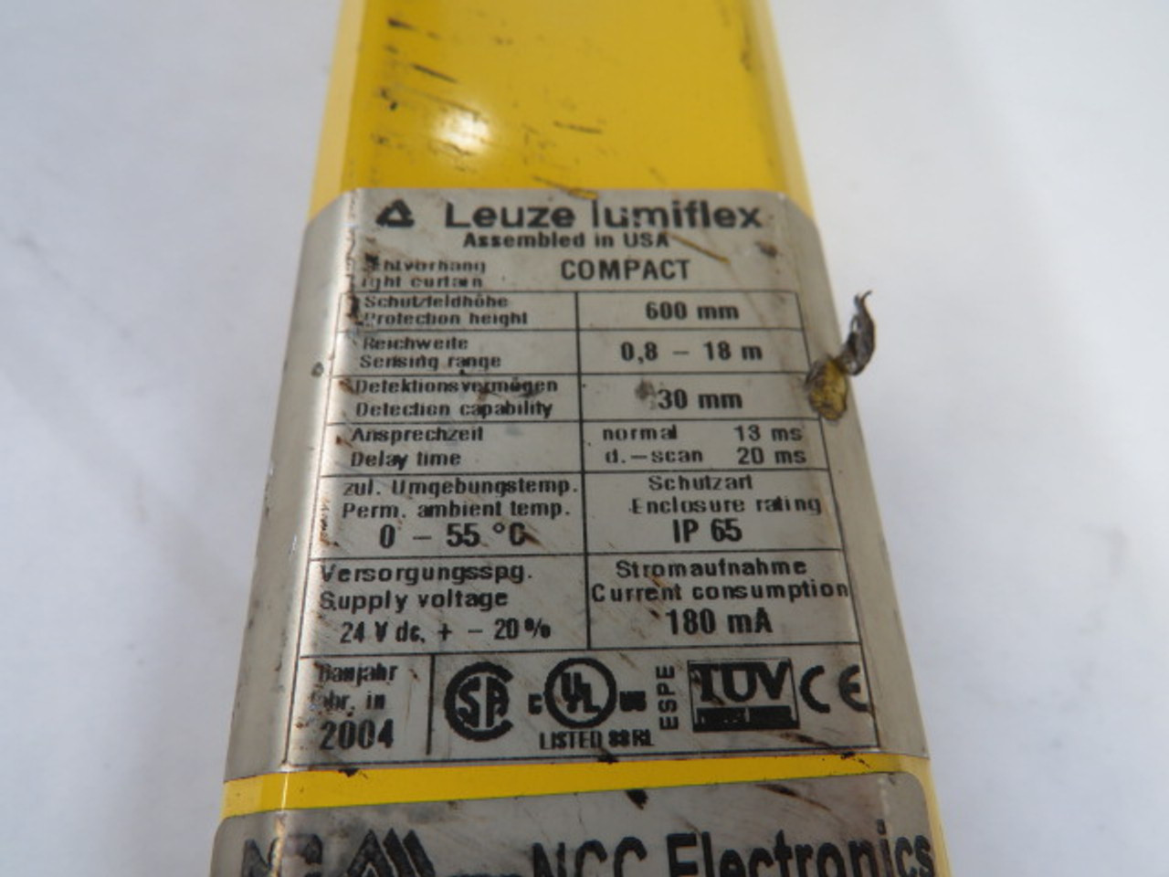 Leuze CR30-600BH5 Light Curtain Receiver 0.8-18m Range 24VDC 180mA USED