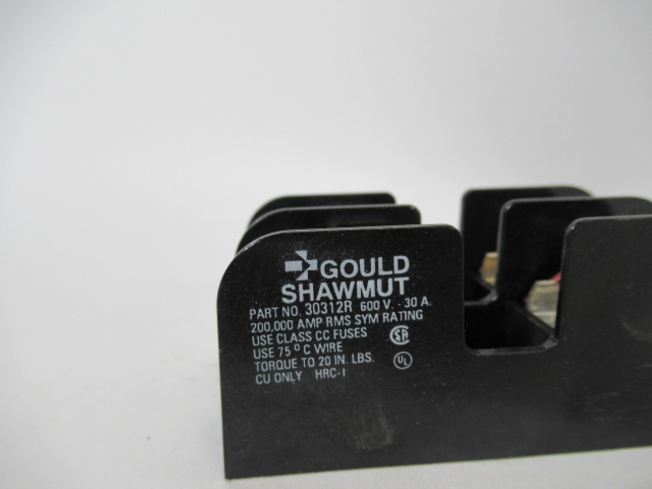 Gould Shawmut 30312R Fuse Holder 30A 600V 2 Pole USED