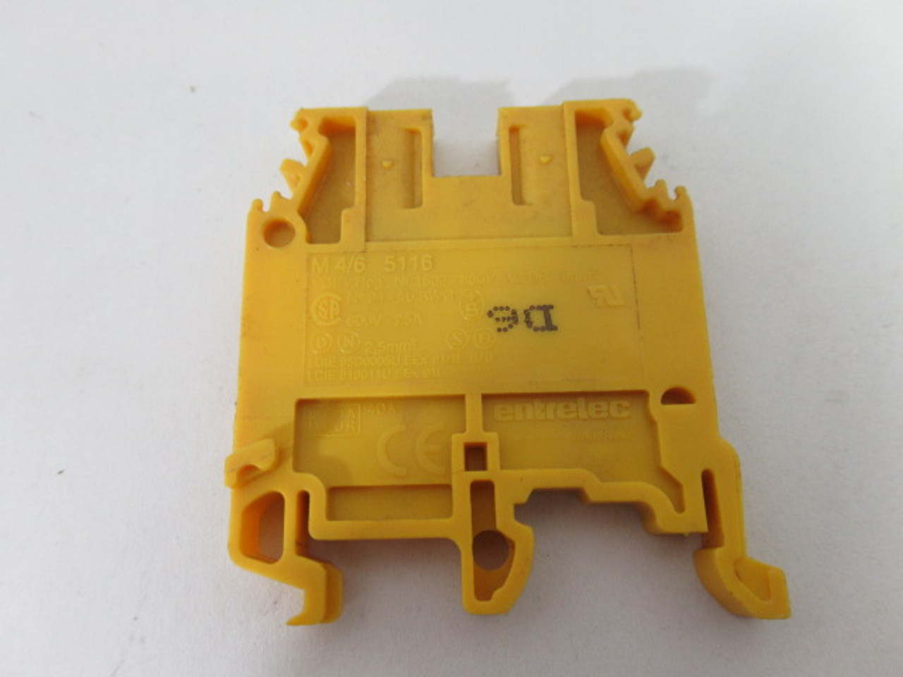 Entrelec M4/6-5116 Yellow Terminal Block 800V Lot of 20 USED