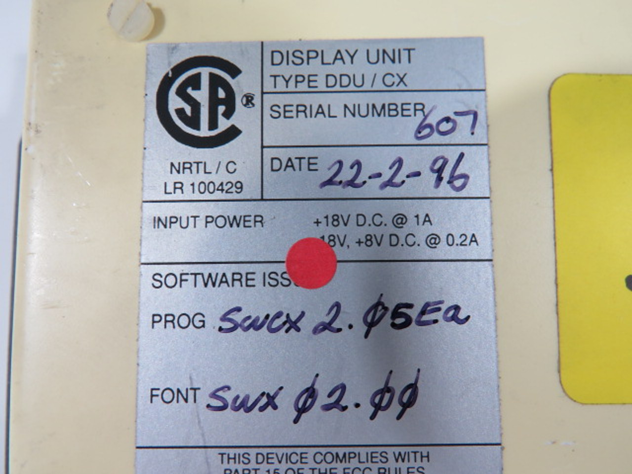 Deemstop DDU/CX Operator Interface Tool Changer BROKEN COVER USED