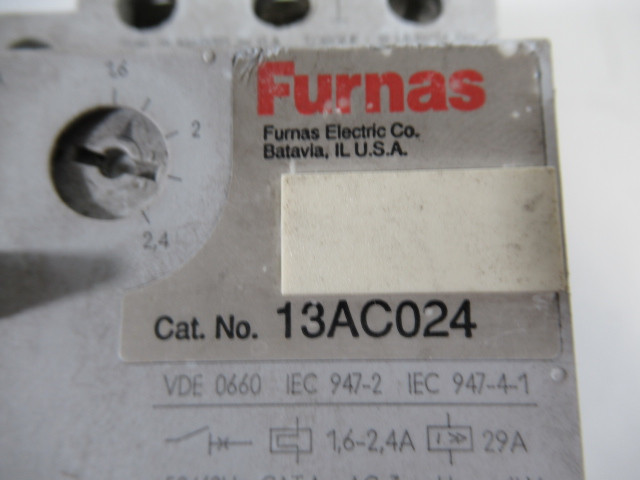 Furnas 13AC024 Manual Motor Starter 1.6-2.4A 208-230/460/575V USED