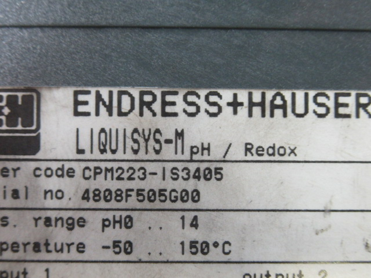 Endress+Hauser CPM223-IS3405 Liquisys-M Ph Transmitter 0-14pH 100VAC USED