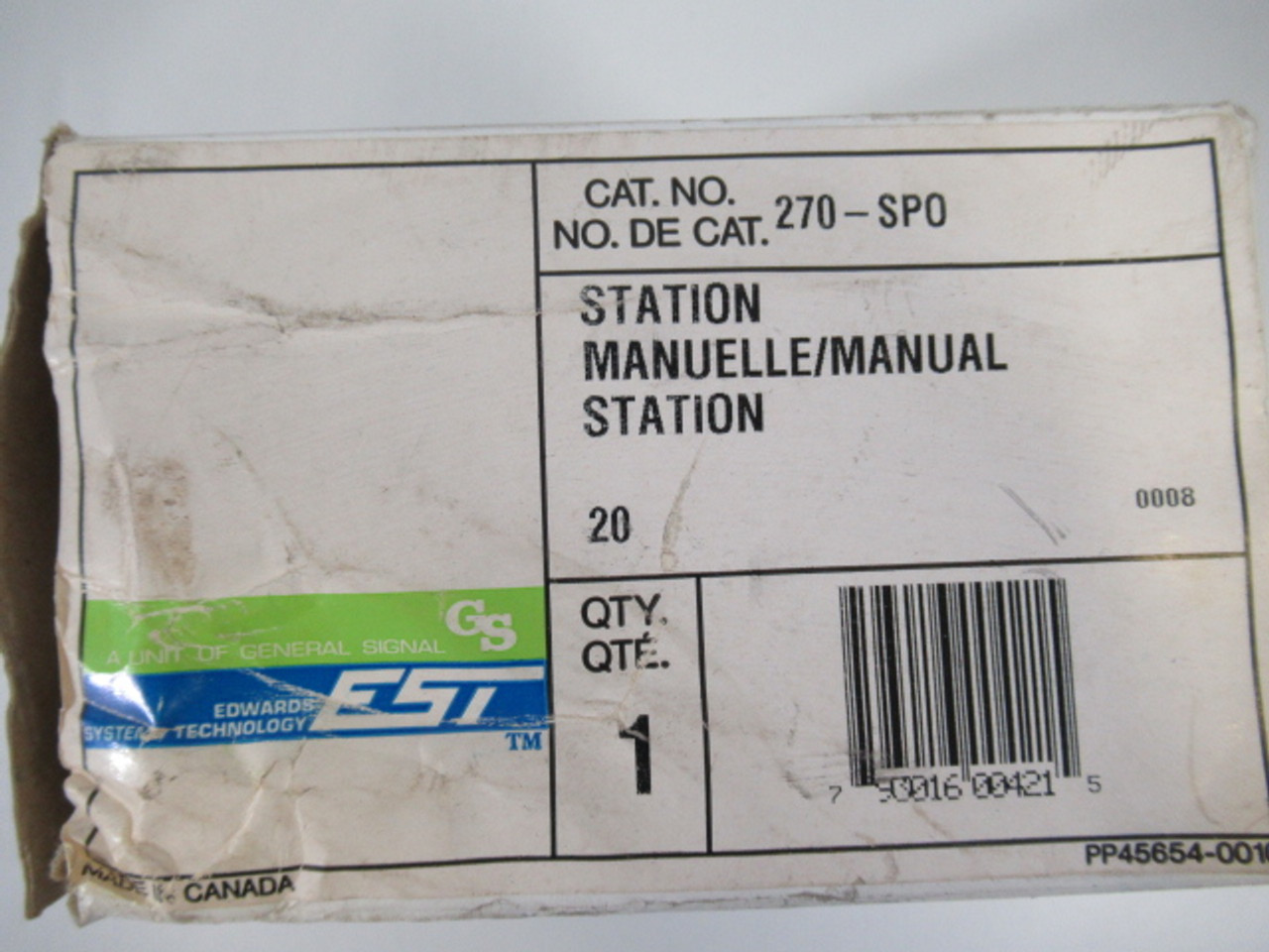 General Signal 270-SPO Rev. 02 Manual Single Stage Pull Station ! NEW !