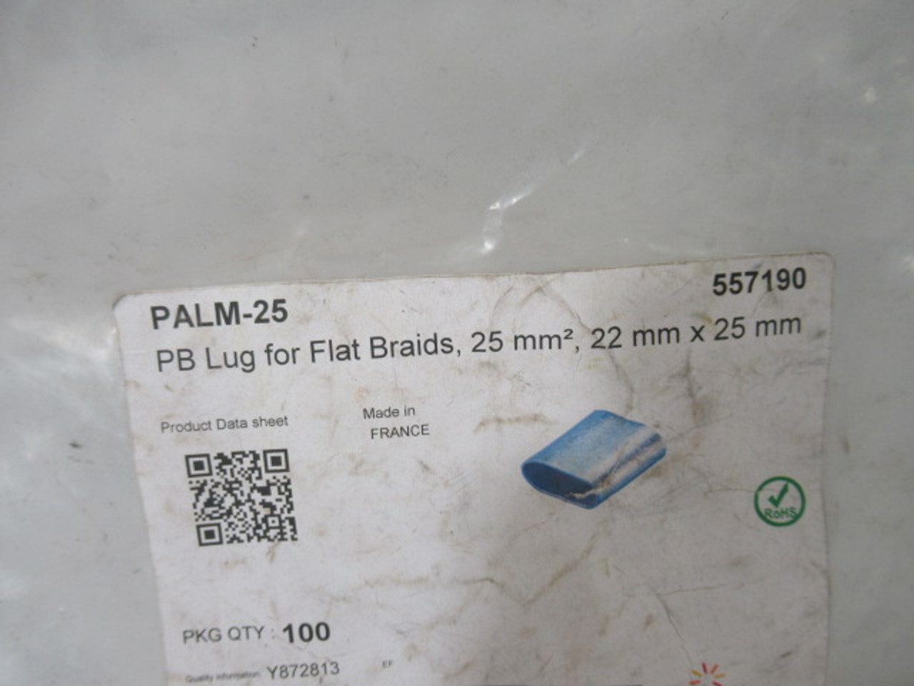 NVent 557190 PALM-25 PB Lug for Flat Braids 25mm2x22mmx25mm Lot of 79 ! NOP !