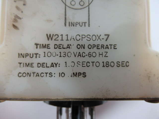 Magnecraft W211ACPSOX-7 Time Delay Relay 1.0-180Sec 100-130VAC 60Hz 10A USED