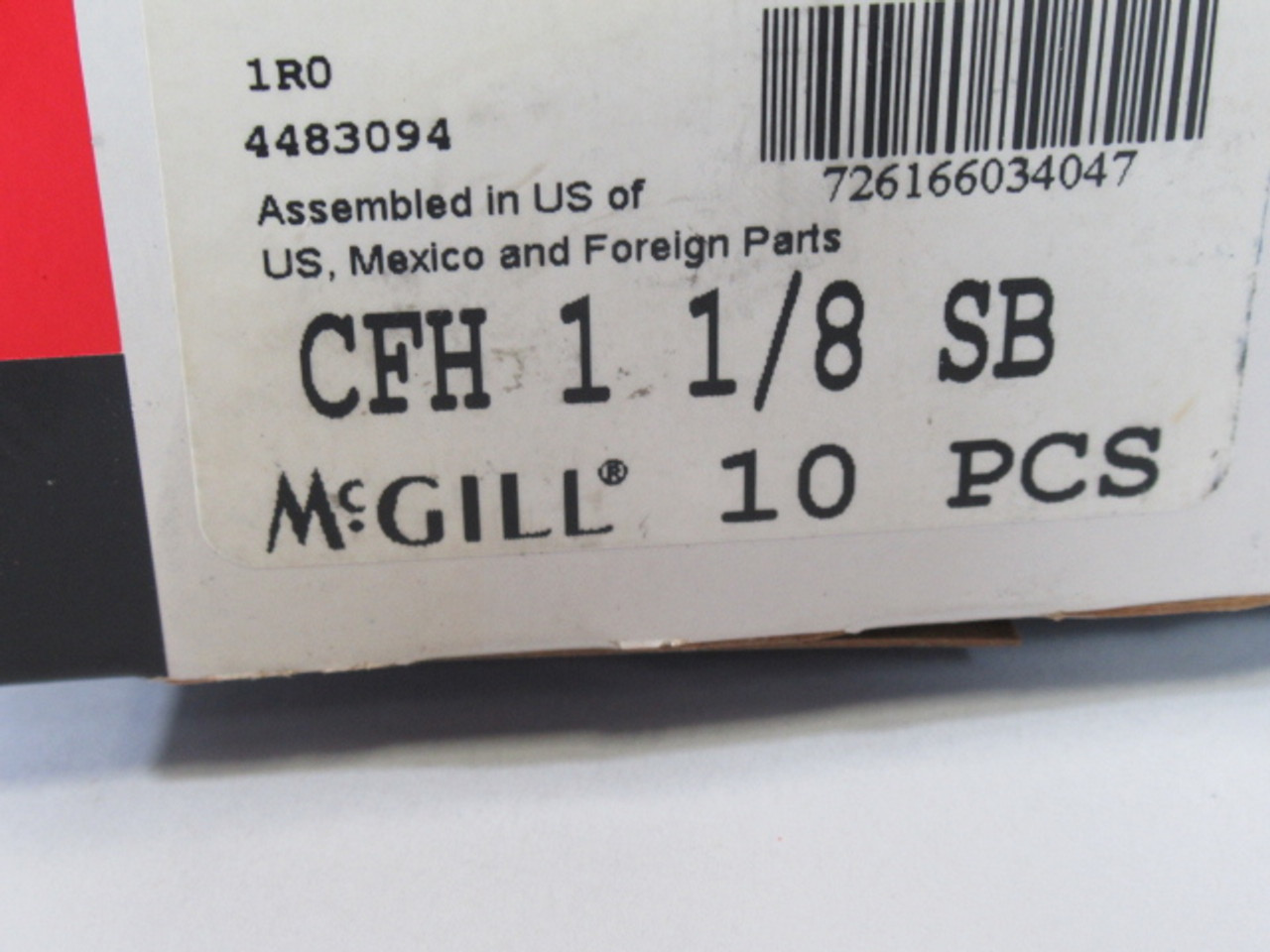 McGill CFH-1-1/8-SB Cam Follower 1-1/8" Roller Dia 5/8"Stud Dia 10-Pack ! NEW !