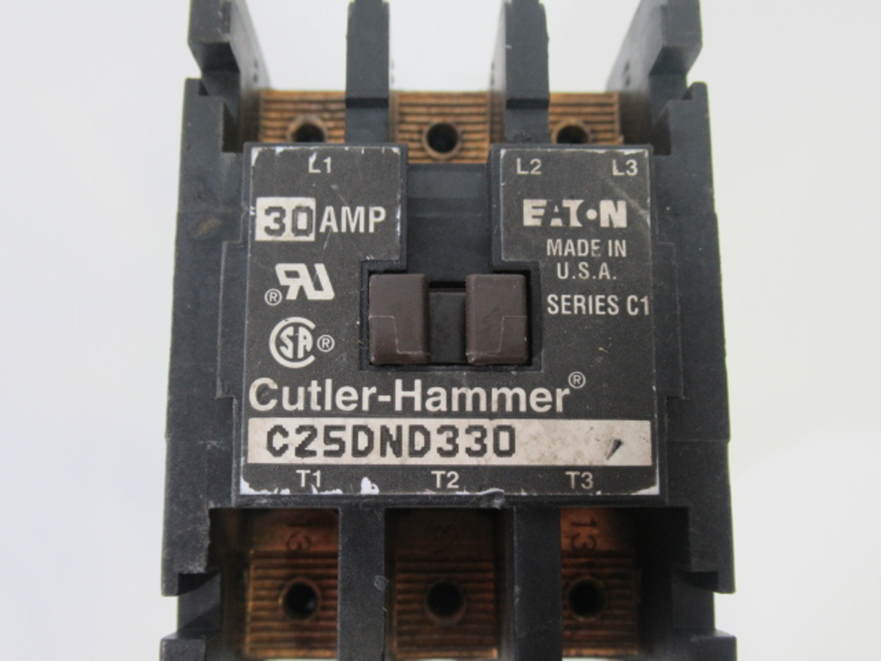Eaton Cutler-Hammer C25DND330 Contactor 30A MISSING SCREWS Series C1 USED