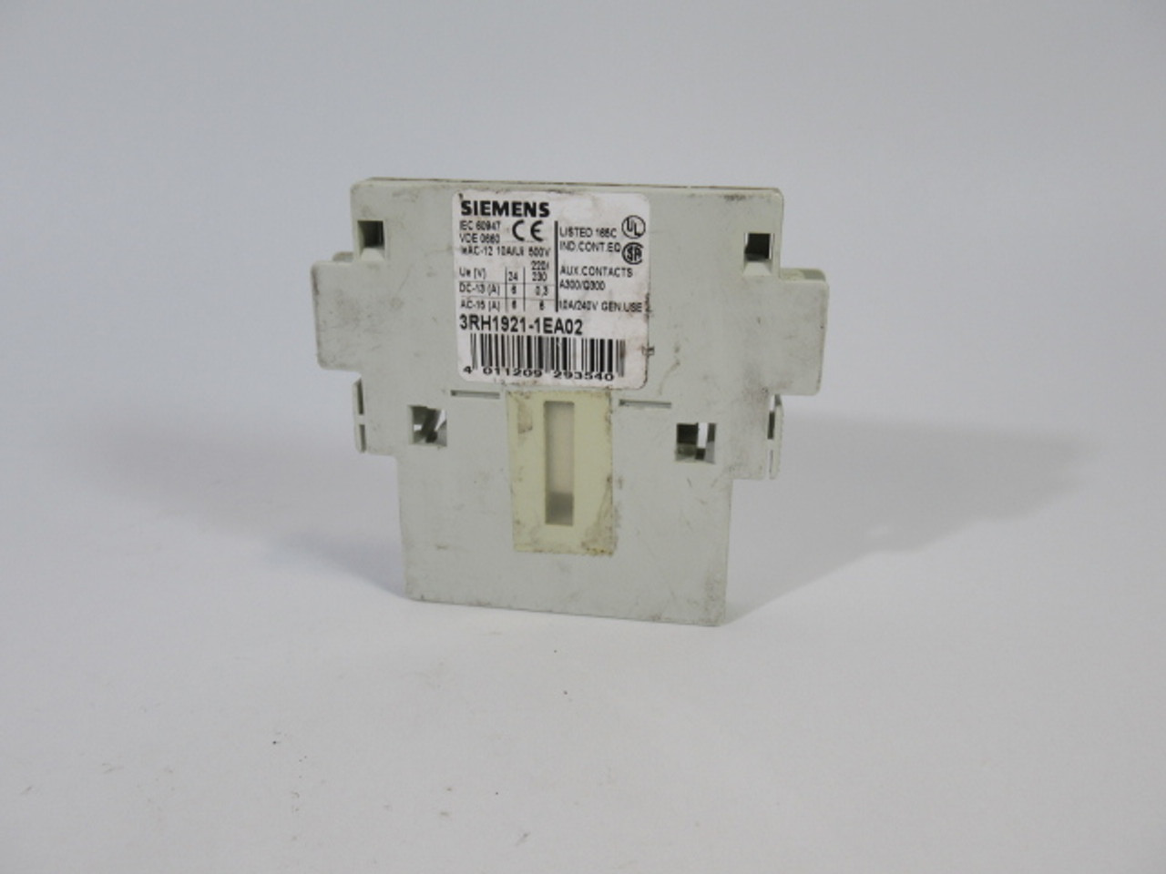 Siemens 3RH1921-1EA02 Auxiliary Contact Block 500V 10A USED