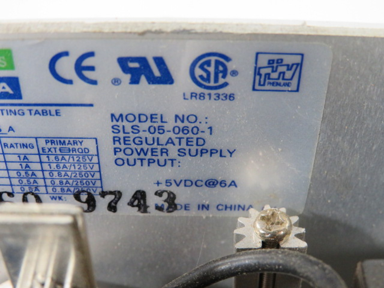 Sola SLS-05-060-1 Power Supply 5VDC @ 6A USED