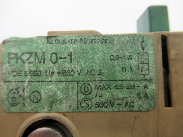Klockner-Moeller PKZM0-1 Manual Starter Motor Protector 0.6-1.0A 660VAC USED