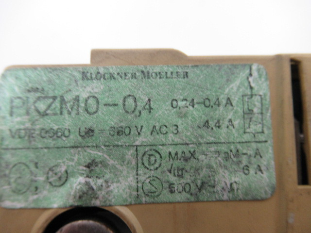 Klockner-Moeller PKZM0-0.4 Manual Starter Motor Protector 0.24-0.4A USED