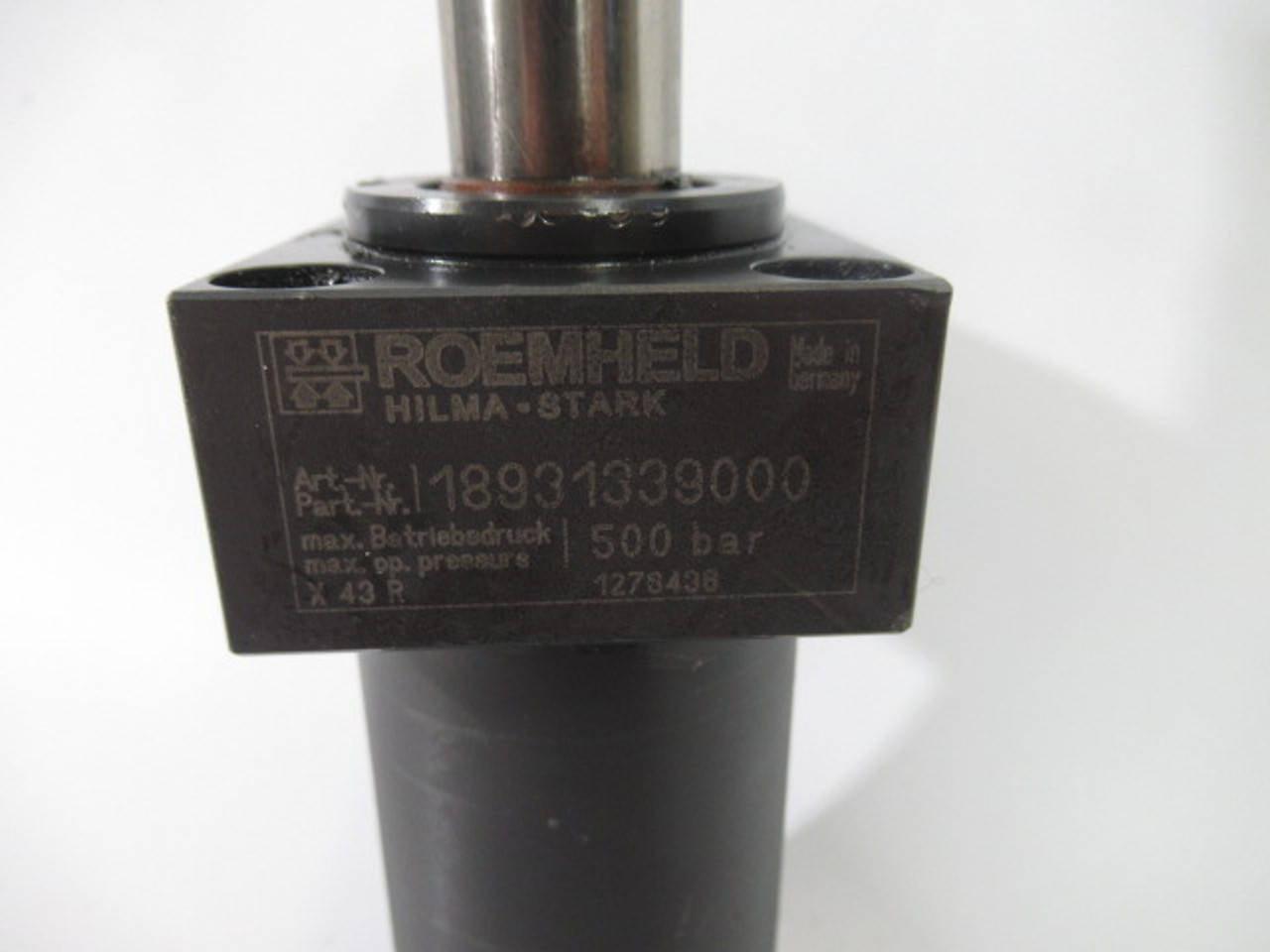 Roemheld 18931339000 Adj. Swing Clamp 20mm Piston 2-1/4"Rod 30DEG CCW USED