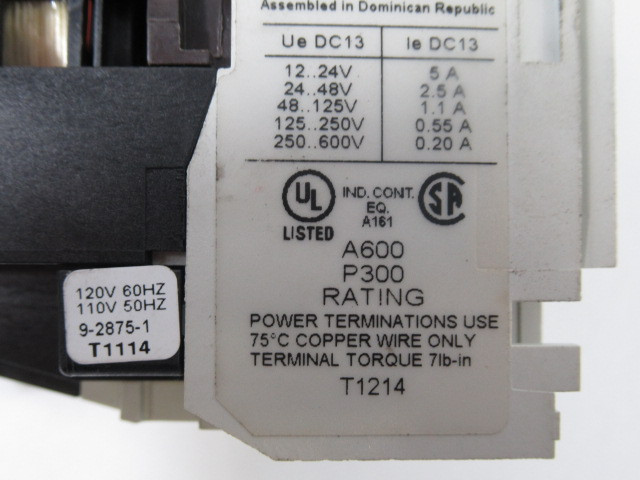 Eaton D15CR22AB Contactor SER B1 120/110V 50/60Hz 5A 4 Poles USED